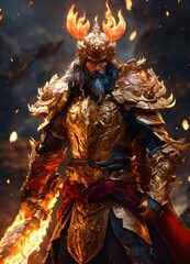 legendary fire god fighting legendary lightening god combat scene action 8k resolution concept art dynamic lighting hyperdetailed intricately detailed splash art trending on artstation unreal engine