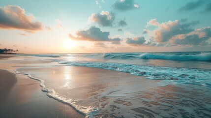 Obraz premium Serene Sunset on a Tropical Beach