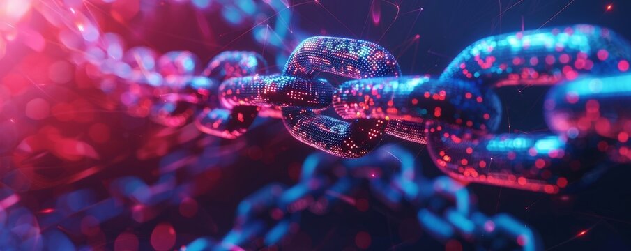 Blockchain technology forming secure digital chain with data encryption