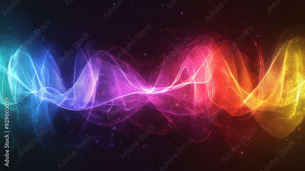 Poster electromagnetic spectrum with wave lengths frequency and temperature details