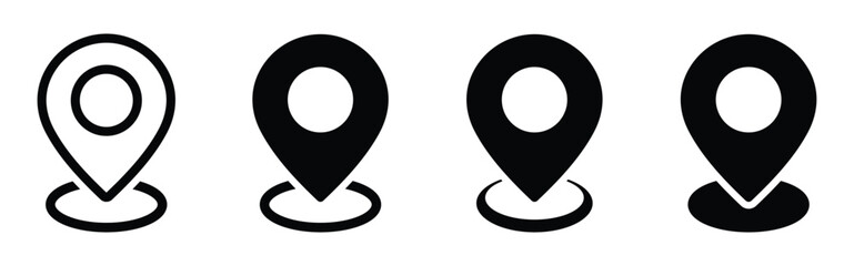 Location pin flat vector icon designs set