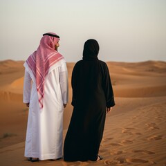 lovely middle eastern family walking at the park
