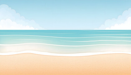 Obraz premium Abstract Watercolor vintage wave beach sand in the foreground, on digital art concept, Generative AI.