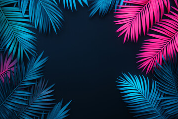 A blue and pink leafy background with a blue and pink leafy foreground