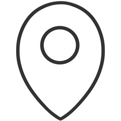 black outline white location icon