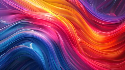 Obraz premium Vibrant abstract waves of color flowing in a dynamic pattern