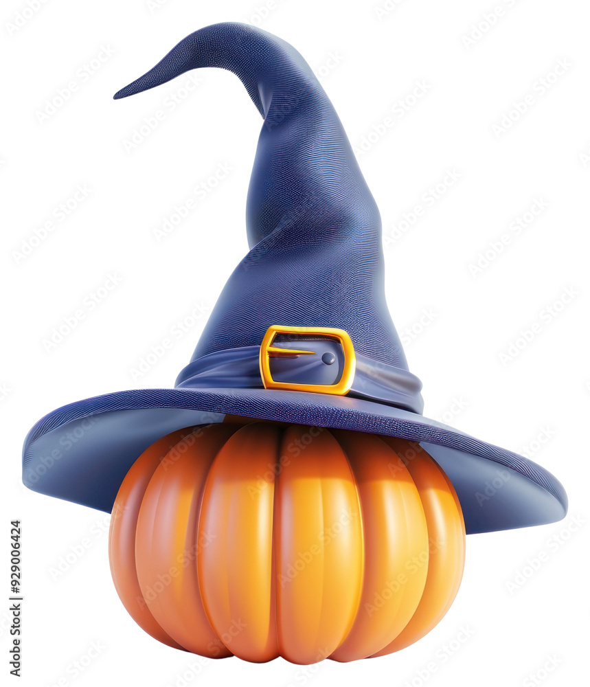 Canvas Prints PNG Pumpkin wearing witch hat illustration