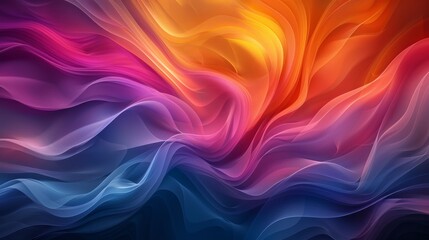 Fototapeta premium Colorful abstract waves in vibrant hues of orange, pink, and blue creating a dynamic texture