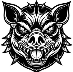 Obraz premium Pig tribal tatto icon