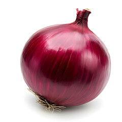 Fresh red onion vegetable bulb isolated on white background