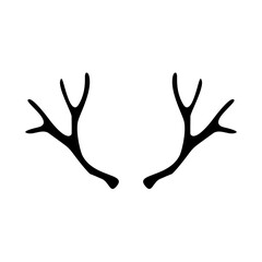Fototapeta premium Hand drawn deer antlers vector illustration