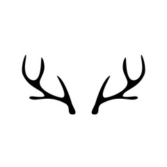 Hand drawn deer antlers vector illustration