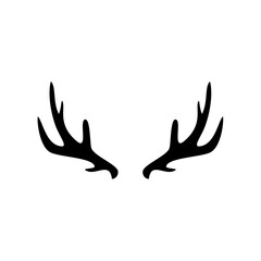 Hand drawn deer antlers vector illustration