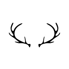 Naklejka premium Hand drawn deer antlers vector illustration