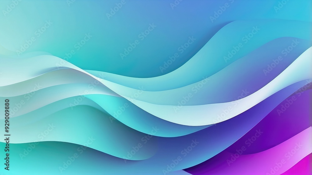 Poster cool cyan gradient with soft edges, smooth and modern.