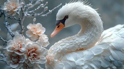 Obraz premium Hongsa a graceful swan with detailed feathers and a serene expression
