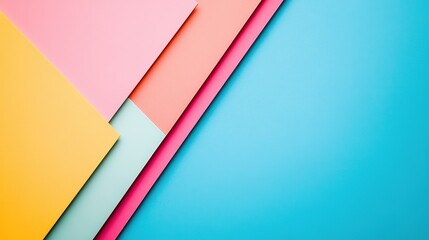 Pastel Paradise: Abstract Composition of Layered Colorful Papers 