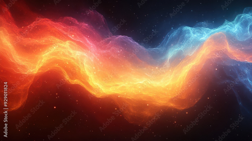 Poster illustration of a sonic boom wavefront with the full electromagnetic spectrum overlay showing wavele