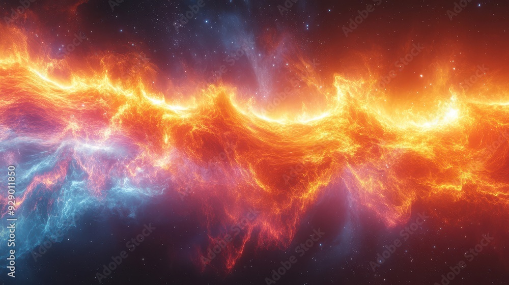 Poster illustration of a sonic boom wavefront with the full electromagnetic spectrum overlay showing wavele