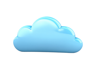 a blue cloud shaped object