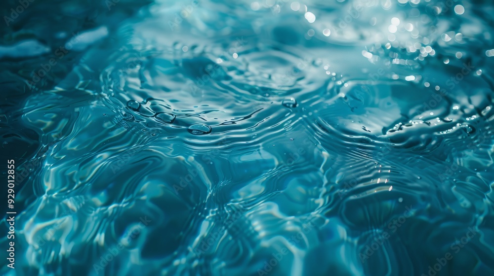 Poster close-up view of rippling water surface in a serene pool during daylight hours