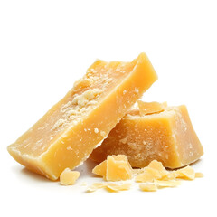 Tasty Parmesan hard cheese isolated on white background