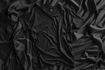 Abandoned t-shirt on a bed, possibly after a party or evening out