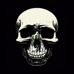 Minimalist Skull with Fine Line Art