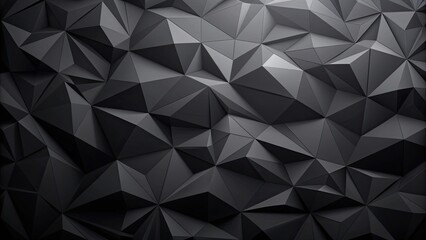 Fototapeta premium Black abstract polygonal background with a rendered , geometry, abstract, low poly, modern, design, futuristic, digital