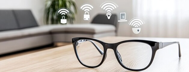 Futuristic smart kitchen featuring holographic interfaces for touchless appliances and interconnected devices