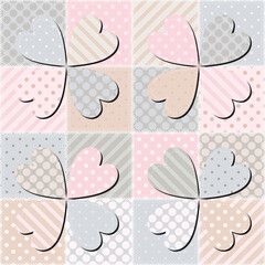 patchwork background with different patterns print for textile, paper, objects, seamless artistic decor handmade illustration vector 	