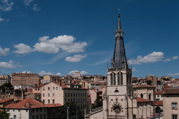 iew of Saint Paul catholic church on sunny summer day. Lyon, France.