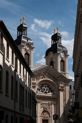 View of Chapel de l'Hotel-Dieu de Lyon on sunny summer day. Lyon, France.