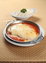 Chicken Parmigiana Fillet with white rice