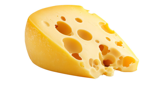 a piece of cheese with holes