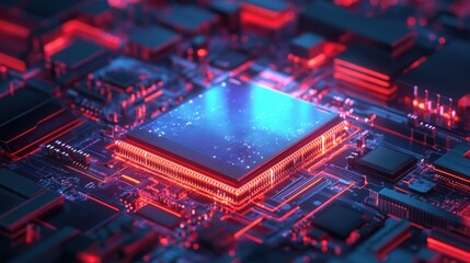 Obraz premium Neural Processing Unit AI NPU chip 3D vector design