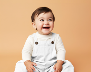 Baby dungarees png transparent mockup