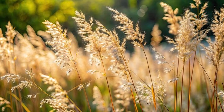 Dry stems of wild grass Deschampsia cespitosa in the garden, wild grass, Deschampsia cespitosa, dry stems, garden, nature