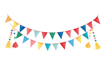 Obraz premium PNG Colorful festive bunting decoration