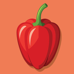 red bell pepper isolated on white background