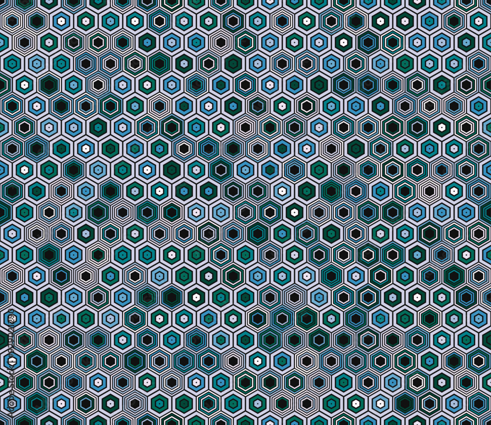 Poster abstract mosaic hexagon shapes background. geometric shapes of varied style and color. hexagon geome