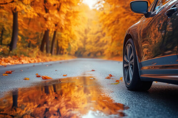 Autumn Road Car