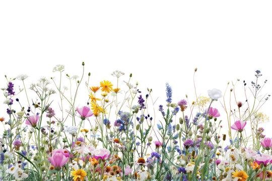 PNG Colorful wildflowers in bloom