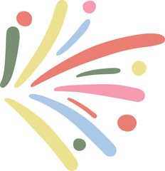 Celebrate anniversary confetti party doodle