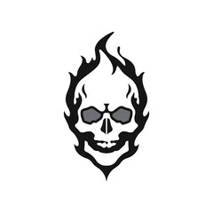 Esports logo skull fire for your elite team, mask horror symbol