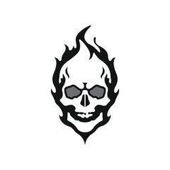 Esports logo skull fire for your elite team, mask horror symbol