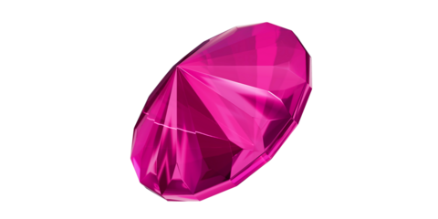 tourmaline Gem on transparent background, pink gemstone diamond isolated.