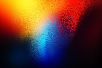 Grainy gradient background blue pink yellow abstract glowing color wave black dark backdrop noise texture.
