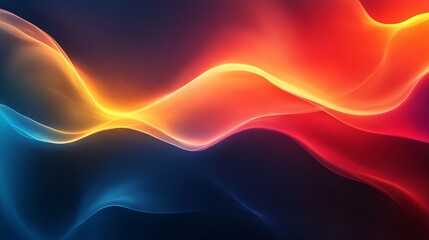 Grainy gradient background blue pink yellow abstract glowing color wave black dark backdrop noise texture.