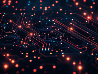 A computer screen with a blue and red background and red and blue lines